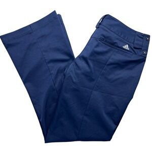 Adidas Climalite Womens Navy Pinstripe Golf Pants Size 8 Bootcut Flare Retro